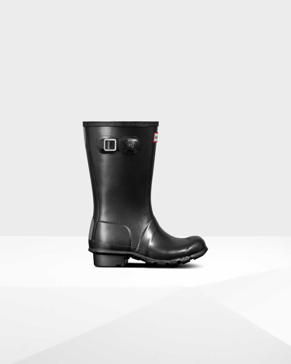 Kids Hunter Original Big Pearlized Rain Boots Black | NLESOF-856